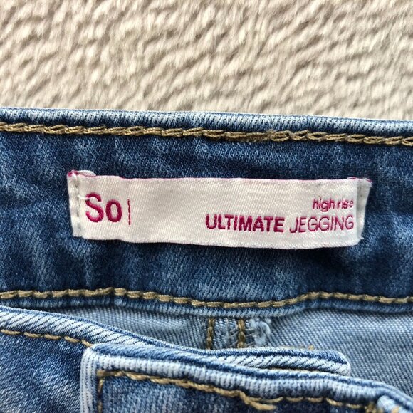SO Womens Jeans Size 9 Ultimate Jegging High Rise Blue Denim Skinny Leg Casual - Picture 10 of 16